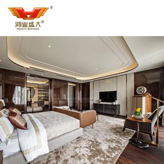 Мебель спальни кроватей живущей комнаты роскошного отеля высокого качества